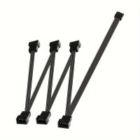 Кабель-подовжувач вентилятора материнської плати Zennova 4pin 1 до 6 Black