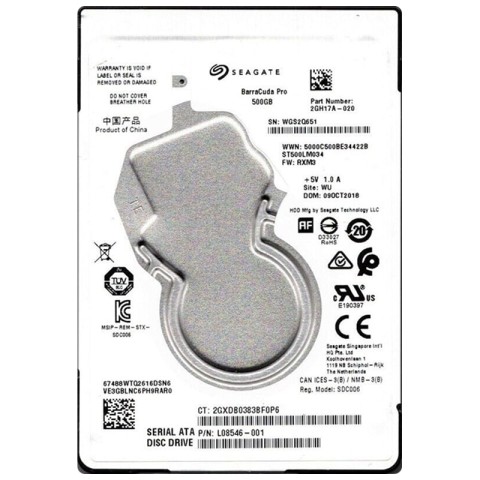 Жорсткий диск Seagate BarraCuda 500Gb 7200 об/хв 6 Gbit/s (ST500LM034)