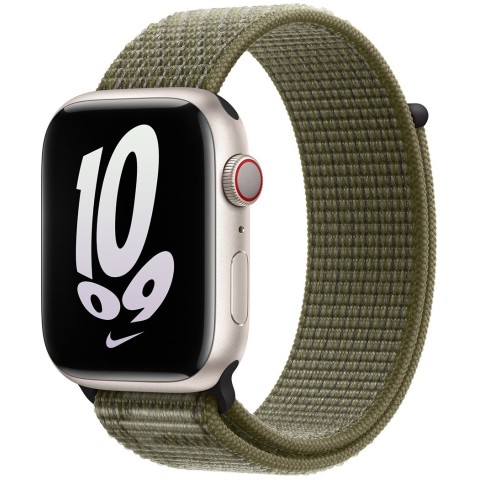 Ремінець Apple Watch 45mm Sequoia/Pure Platinum Nike Sport Loop